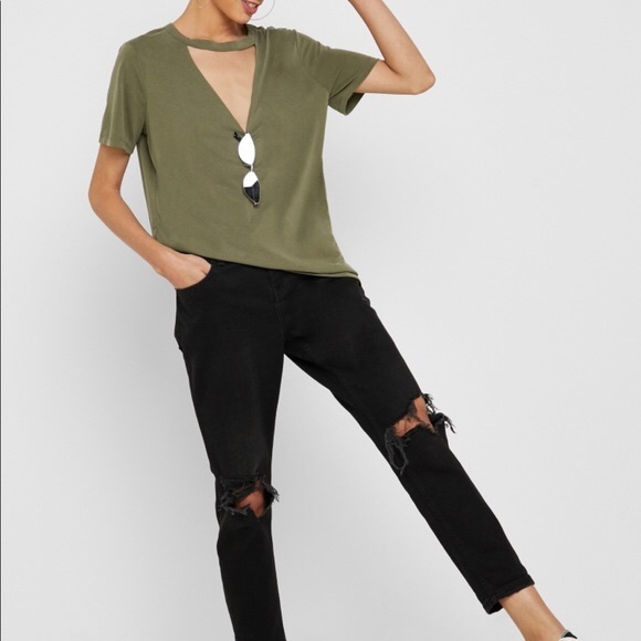 Low Cut V Neck Tee - Picture 2 of 5